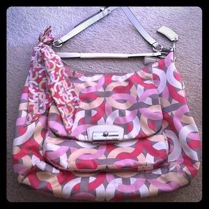 100% authentic Coach purse with Coach scarf